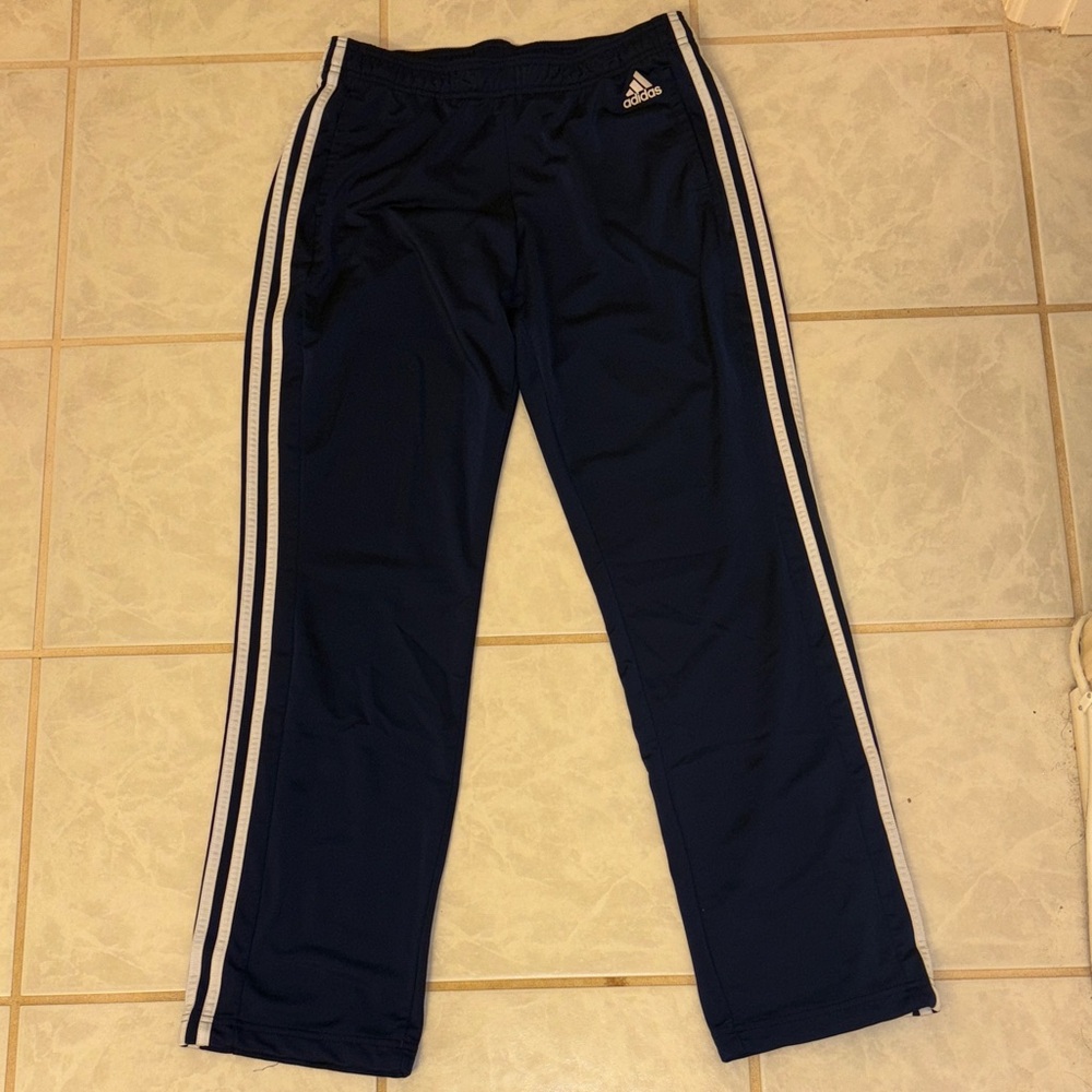Adidas Dark Blue Joggers with White Stripes